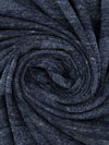Dark Navy/Silver Cotton/Polyester/Metallic Heathered Horizontal Stripe Weave Jersey Knit 52W