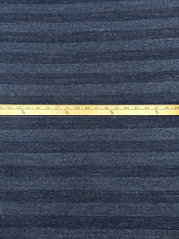 Dark Navy/Silver Cotton/Polyester/Metallic Heathered Horizontal Stripe Weave Jersey Knit 52W