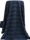 Dark Navy/Silver Cotton/Polyester/Metallic Heathered Horizontal Stripe Weave Jersey Knit 52W