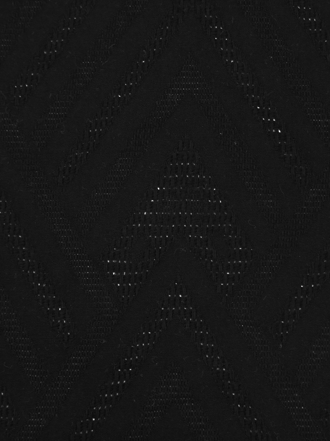 Black 100% Rayon Geometric Weave Jacquard Blouse Weight Woven 57W