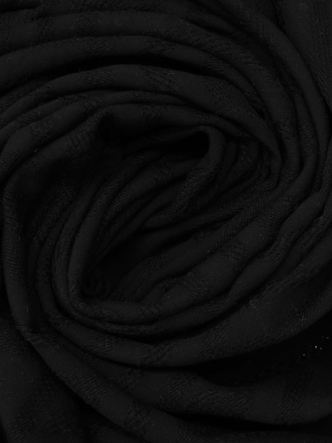 Black 100% Rayon Geometric Weave Jacquard Blouse Weight Woven 57W