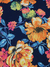 Dark Space Blue/Marigold/Green Grape/Multi Polyester/Lycra Floral Print DTY Knit 56W