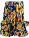 Dark Space Blue/Marigold/Green Grape/Multi Polyester/Lycra Floral Print DTY Knit 56W