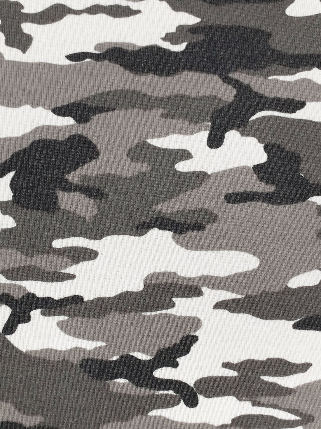 Storm Gray/White/Stone 100% Cotton Camouflage Print Rib Knit 52W