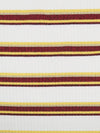 White/Barn Red/Lemon/Gold Rayon/Polyester/Metallic/Lycra Horizontal Stripe Weave Rib Knit 54W