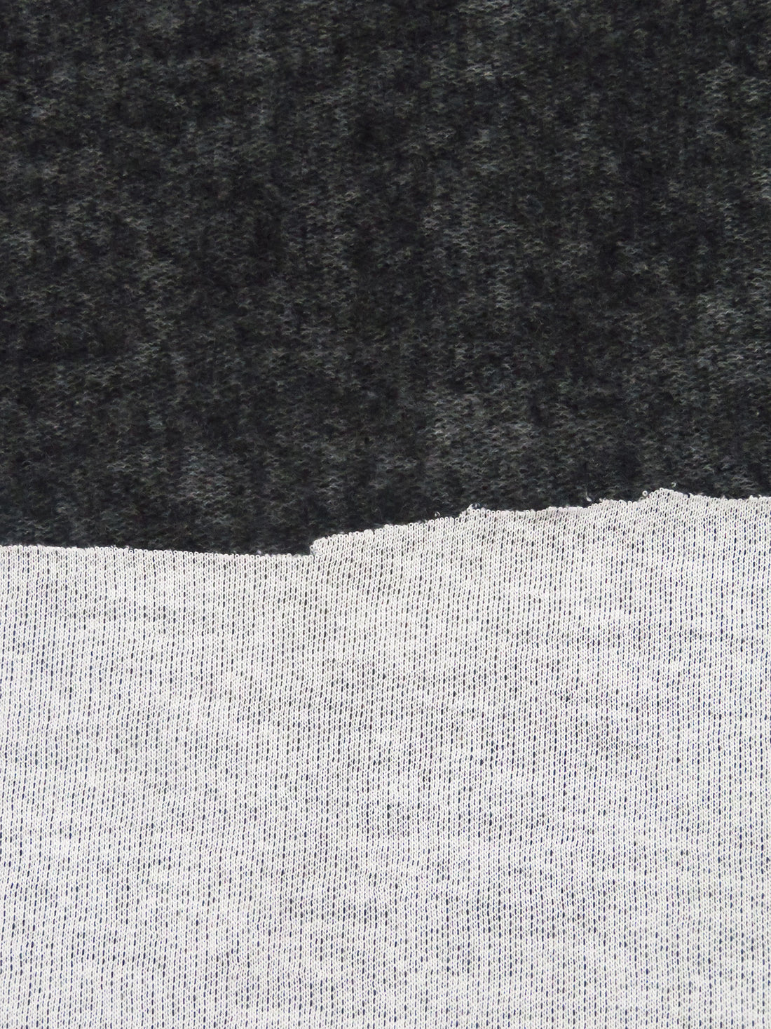 Charcoal/White Cotton/Polyester Brushed Sweater Knit 60W