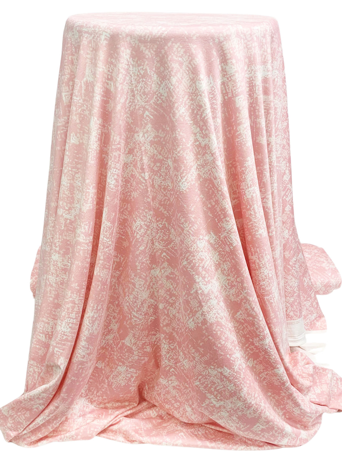 Dusty Rose/Off-White Rayon/Lycra Abstract Print Jersey Knit 56W