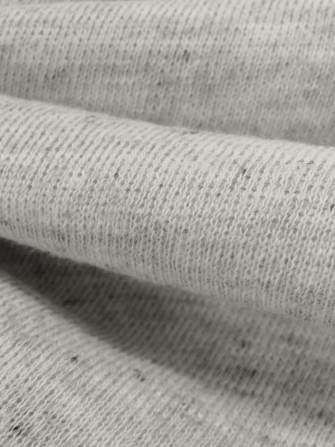 Cloud Gray/Black/White Cotton/Polyester Heathered Loopy French Terry Knit 68W