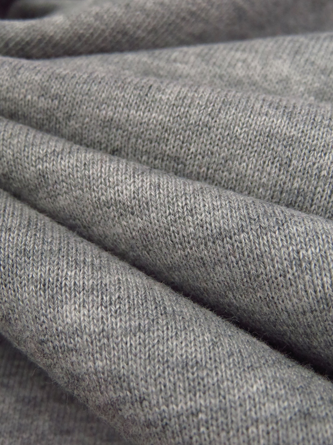 Middle Gray Polyester/Nylon/Spandex Heathered Power Stretch Sweatshirt Fleece - Polartec - 56W