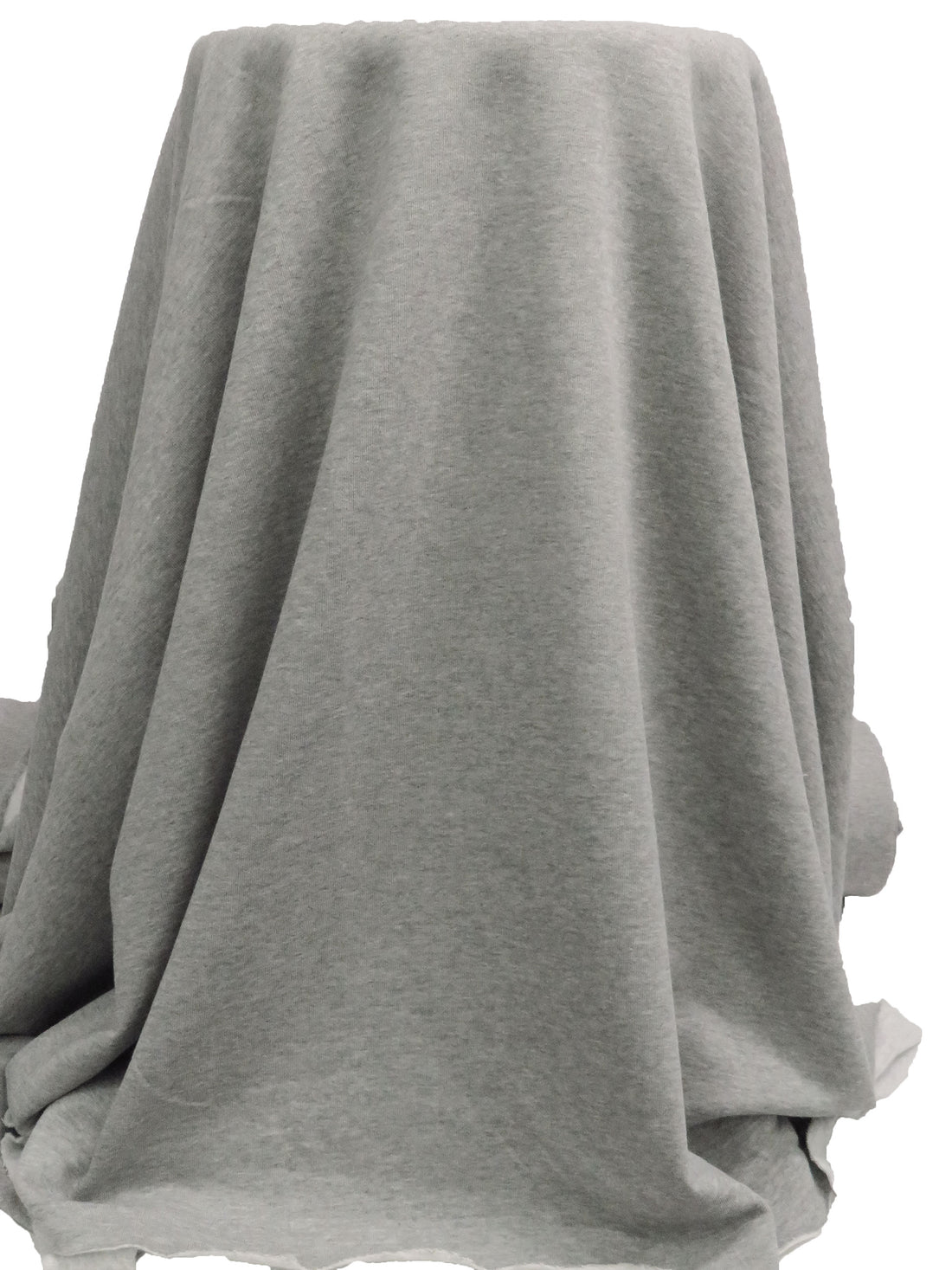 Middle Gray Polyester/Nylon/Spandex Heathered Power Stretch Sweatshirt Fleece - Polartec - 56W