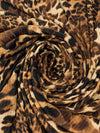 Golden Brown/Black/Wheat Polyester/Lycra Animal Print Double Brushed Rib Knit 54W