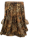 Golden Brown/Black/Wheat Polyester/Lycra Animal Print Double Brushed Rib Knit 54W