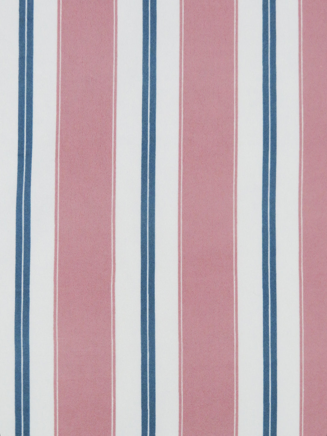 Turkish Rose/White/Moroccan Blue Polyester/Lycra Vertical Stripe Print Double Brushed Knit 60W