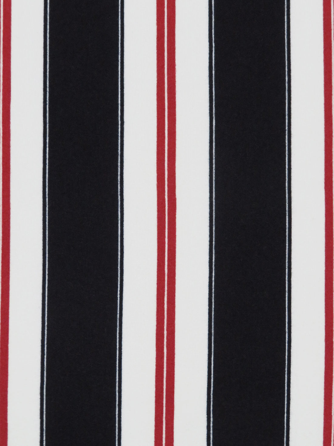 Cool Black/White/Ruby Polyester/Lycra Vertical Stripe Print Double Brushed Knit 62W