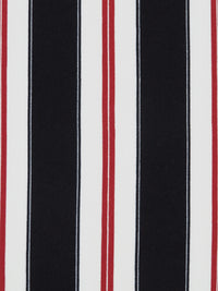 Cool Black/White/Ruby Polyester/Lycra Vertical Stripe Print Double Brushed Knit 62W