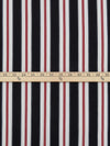 Cool Black/White/Ruby Polyester/Lycra Vertical Stripe Print Double Brushed Knit 62W