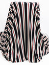 Cool Black/White/Ruby Polyester/Lycra Vertical Stripe Print Double Brushed Knit 62W