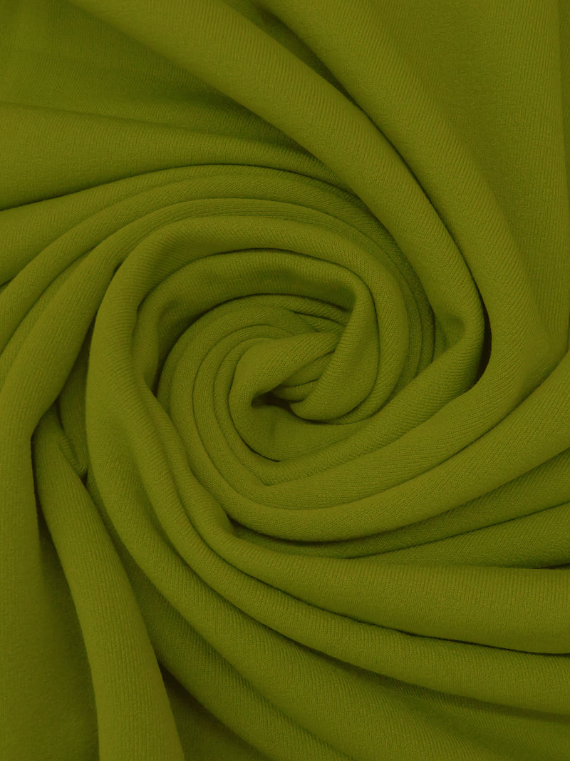 Green Olive Polyester/Nylon/Spandex Power Stretch Sweatshirt Fleece - Polartec - 66W