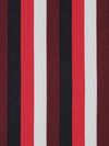 Dark Burgundy/White/Cherry/Black Polyester/Lycra Vertical Stripe Print Double Brushed Knit 58W