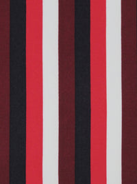 Dark Burgundy/White/Cherry/Black Polyester/Lycra Vertical Stripe Print Double Brushed Knit 58W