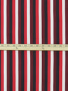 Dark Burgundy/White/Cherry/Black Polyester/Lycra Vertical Stripe Print Double Brushed Knit 58W