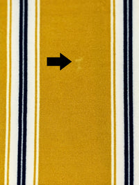 SOLD AS IS ONLY - Goldenrod/Midnight Navy/White Polyester/Lycra Vertical Stripe Print Double Brushed Knit 60W