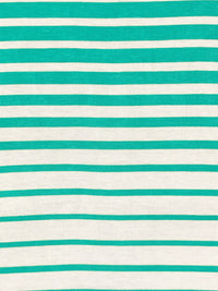 Ocean Green/Ivory Rayon/Lycra Horizontal Stripe Jersey Knit 60W