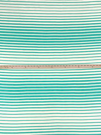 Ocean Green/Ivory Rayon/Lycra Horizontal Stripe Jersey Knit 60W