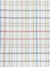 White/Yellow/Blue/Multi Cotton/Silk Plaid Weave Sheer Woven 54W