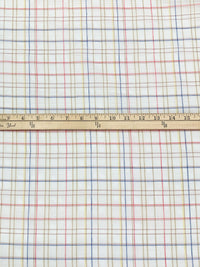 White/Yellow/Blue/Multi Cotton/Silk Plaid Weave Sheer Woven 54W