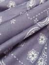 Soft Wisteria Purple/White Polyester/Lycra Overlapping Tile Print Double Brushed Knit 58W