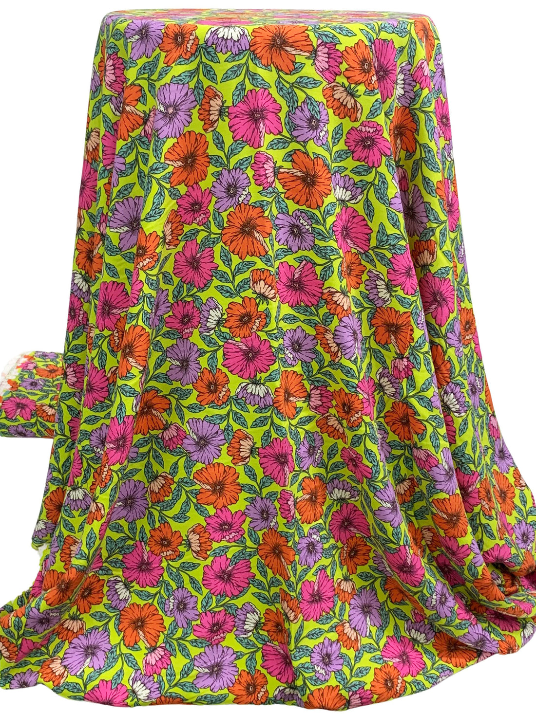 Bitter Lemon/Persimmon/Lilac/Multi 100% Rayon Floral Print Challis 55W