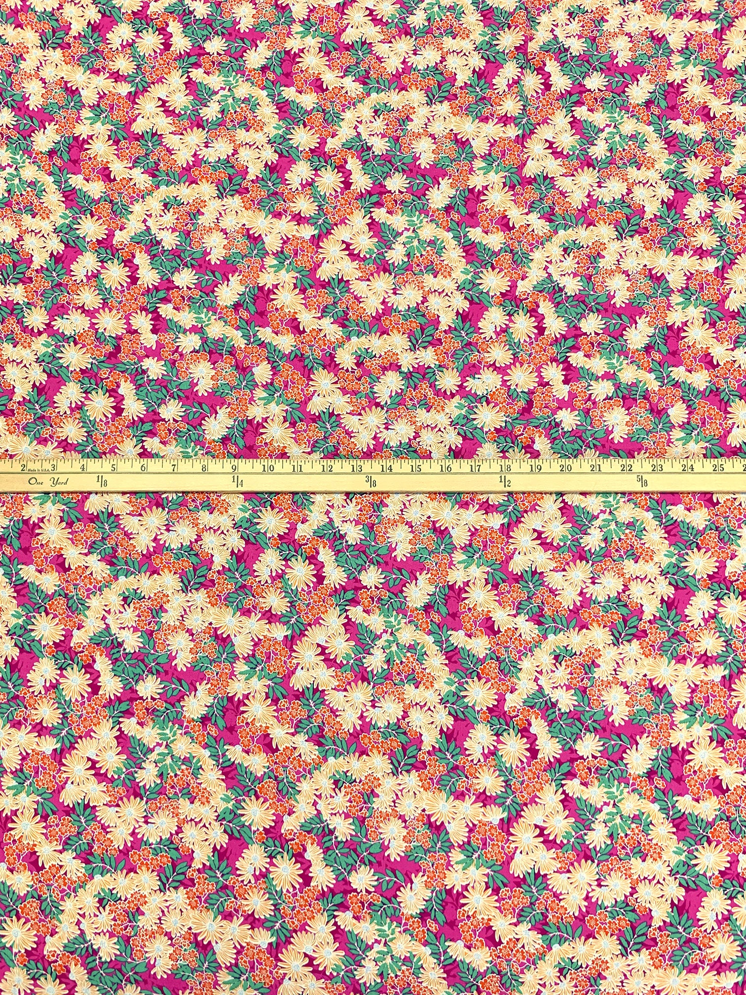 Deep Cerise/Jungle Green/Flame/Multi 100% Rayon Floral Print