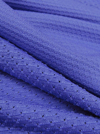 Muted iris Purple Polyester/Lycra Horizontal Eyelet Stripe Crepe Corded Knit 50W