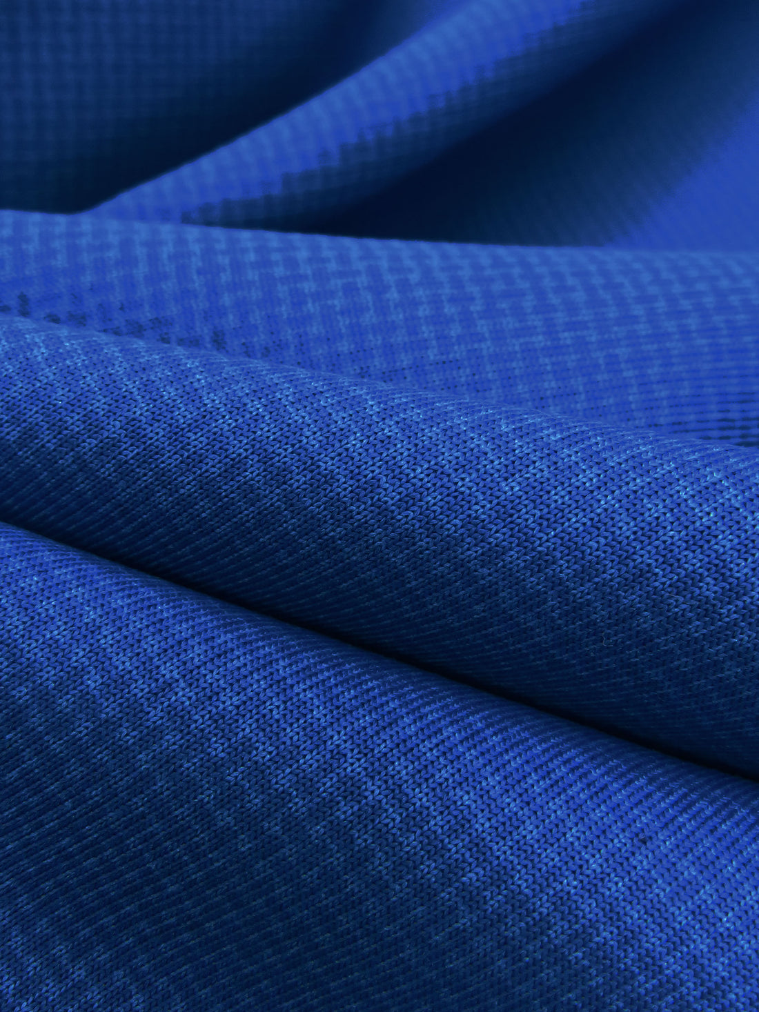 Dark Blue/Sapphire Blue Polyester/Lycra Micro Basketweave Print Wind Pro Stretch Knit - Polartec - 52W