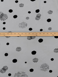 Cool Gray/Black Rayon/Lycra Abstract Dot Print Jersey knit 59W