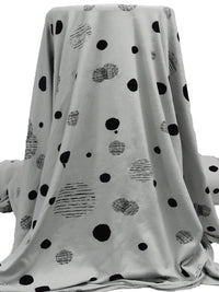 Cool Gray/Black Rayon/Lycra Abstract Dot Print Jersey knit 59W