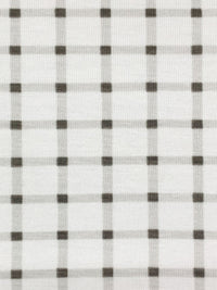 White/Thunder Gray Cotton/Lycra Windowpane Plaid Print Jersey Knit 60W