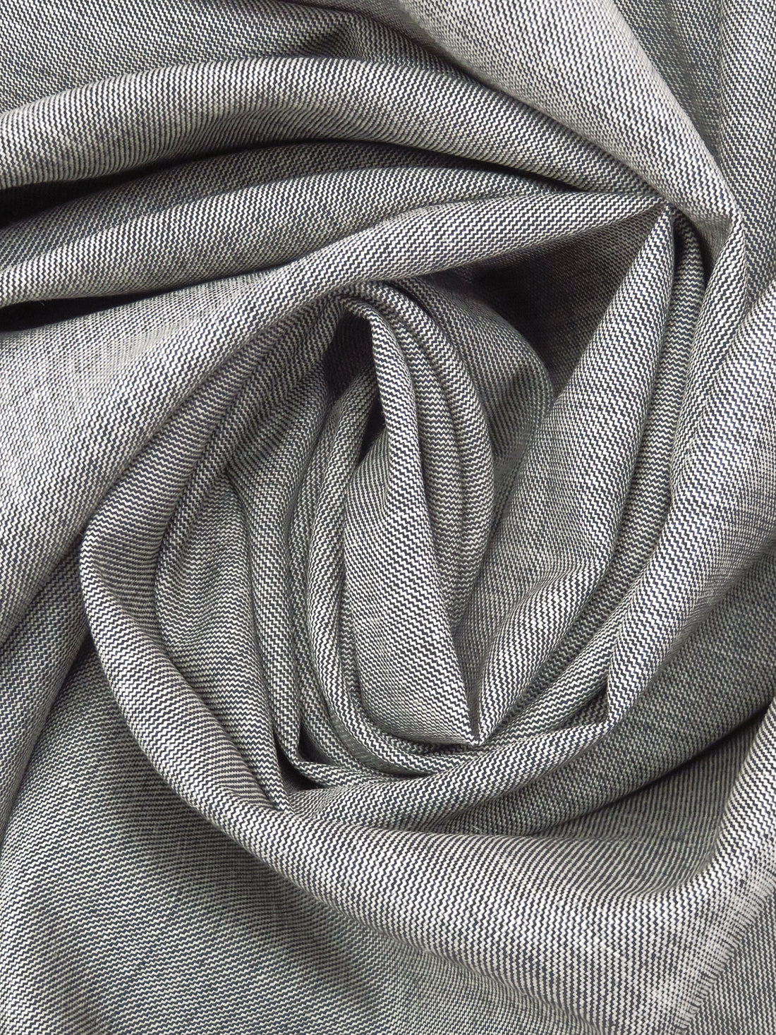 Black/Cream 100% Wool Crosshatch Suiting - NY Designer - 60W