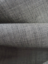 Black/Cream 100% Wool Crosshatch Suiting - NY Designer - 60W