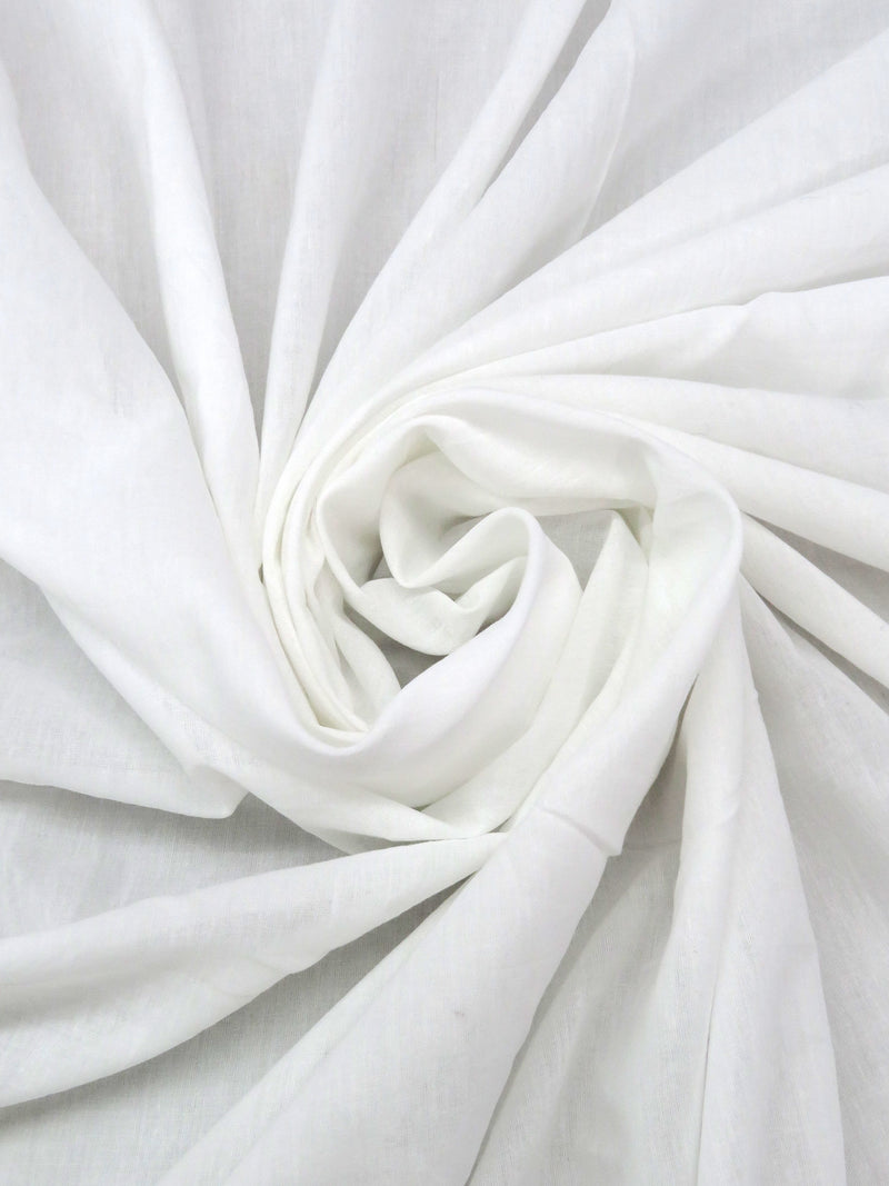 SOLD AS IS ONLY - Daisy White 100% Cotton Double Border Rosettes On Voile 55W