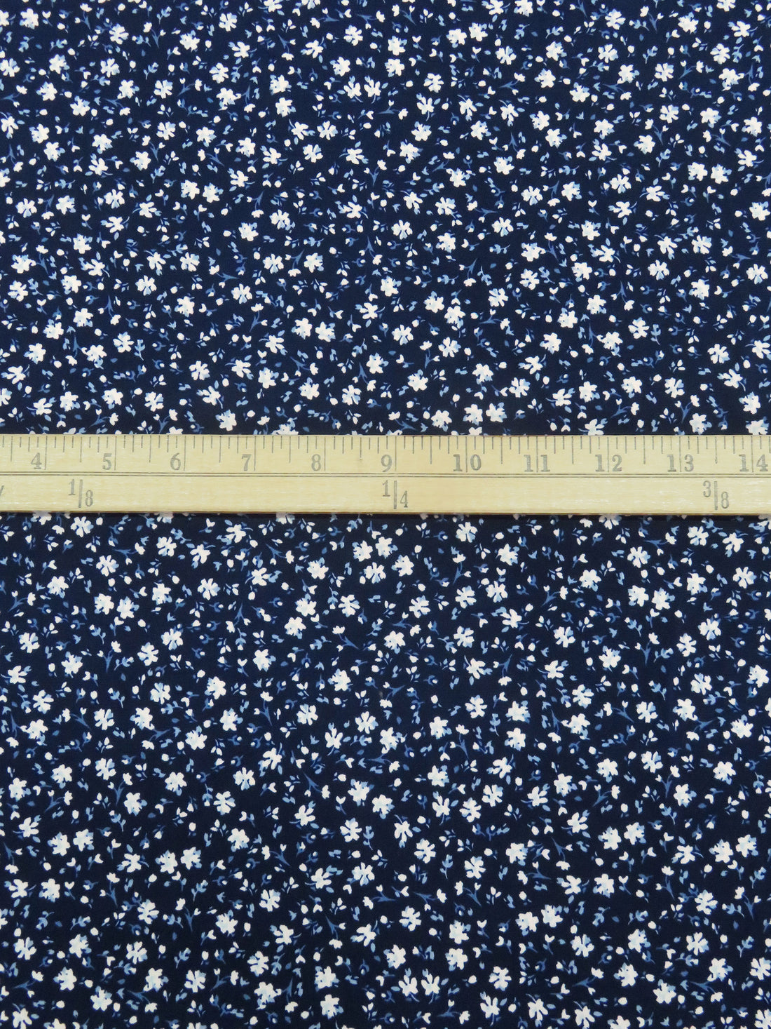 Navy Blue/White/Cornflower Blue Polyester/Lycra Ditsy Floral Print ITY Knit - NY Designer - 58W