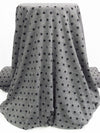 Heathered Pewter Gray/Black Cotton/Polyester Star Print Interlock Knit 56W