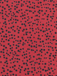 Heathered Ladybug Red/Muted Black Polyester/Lycra Scattered Dot Print Jersey Knit 56W