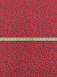 Heathered Ladybug Red/Muted Black Polyester/Lycra Scattered Dot Print Jersey Knit 56W