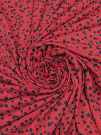 Heathered Ladybug Red/Muted Black Polyester/Lycra Scattered Dot Print Jersey Knit 56W