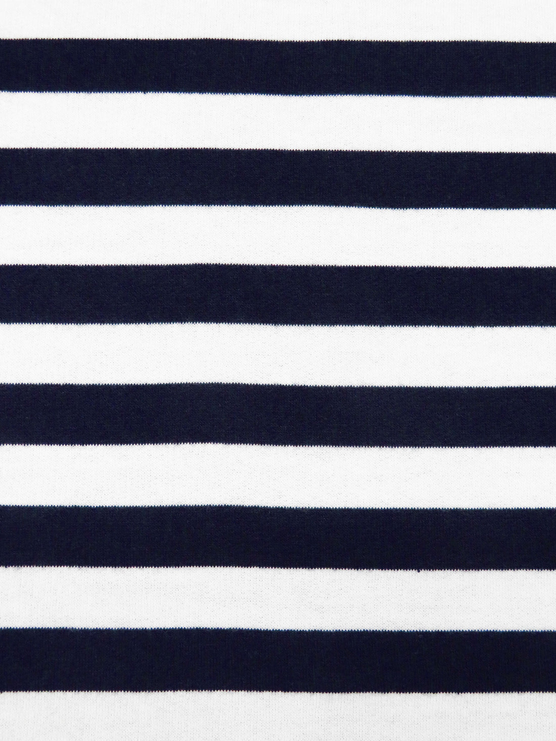 Navy/Off-White Polyester/Lycra Horizontal Stripe French Terry Knit - NY Designer - 60W