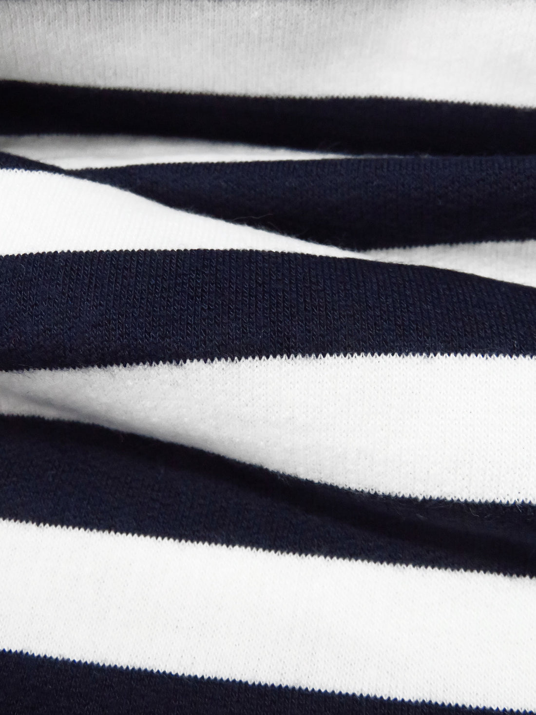 Navy/Off-White Polyester/Lycra Horizontal Stripe French Terry Knit - NY Designer - 60W