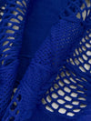 Dark Powder Blue Polyester/Lycra Abstract Lace Knit 49W