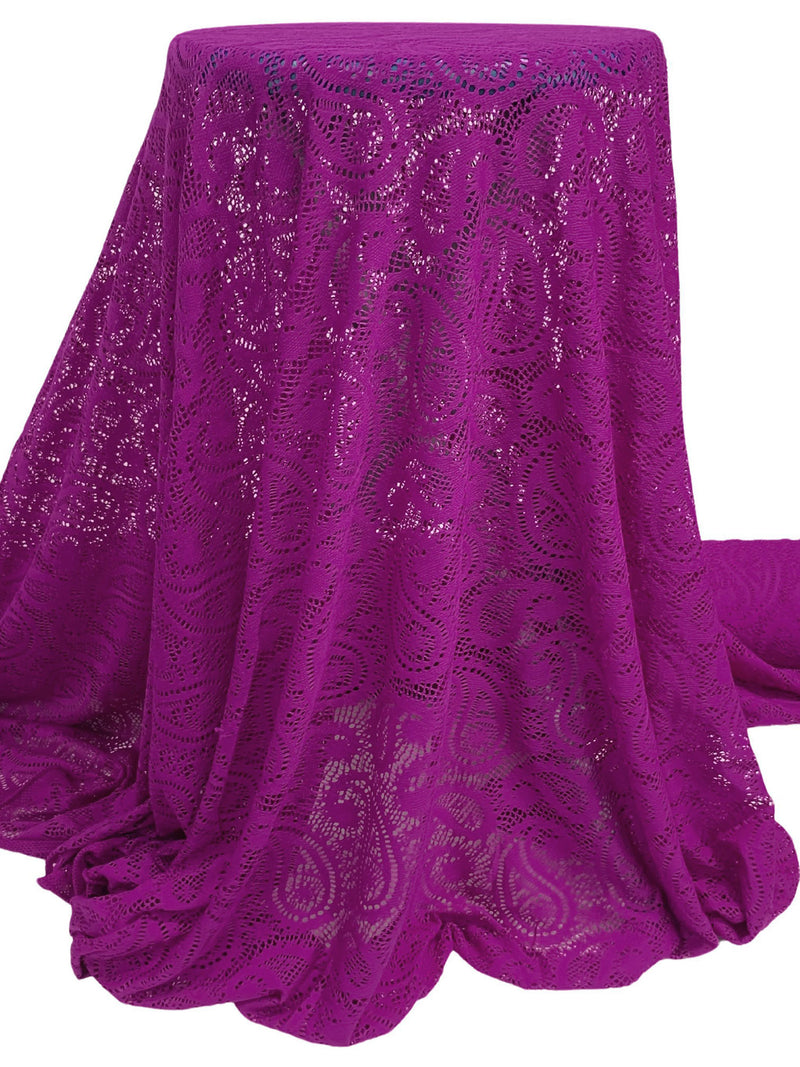 Byzantium Polyester/Lycra Paisley Lace Knit 52W